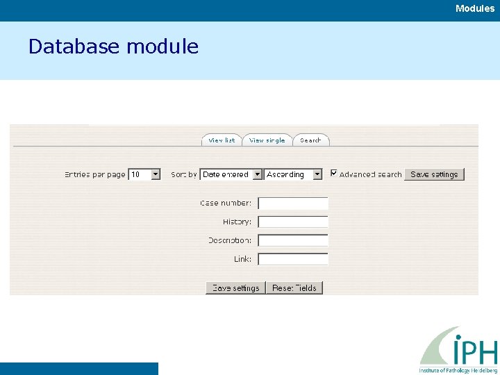 Modules Database module 