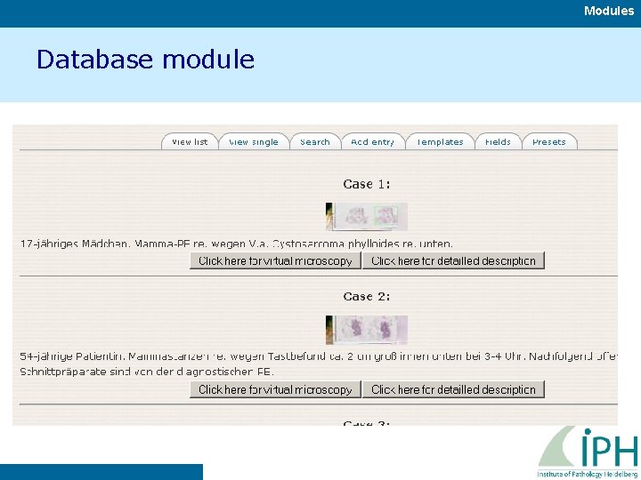 Modules Database module 