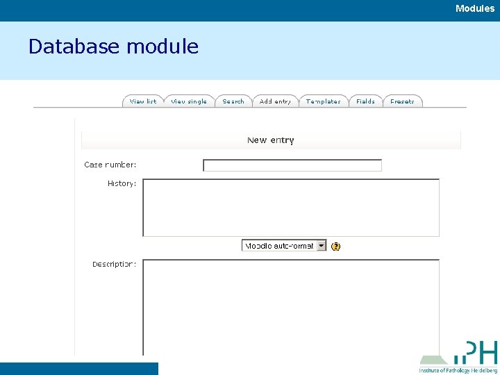 Modules Database module 