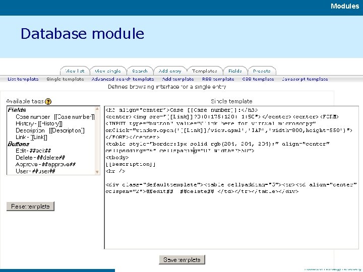 Modules Database module 