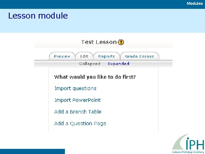 Modules Lesson module 