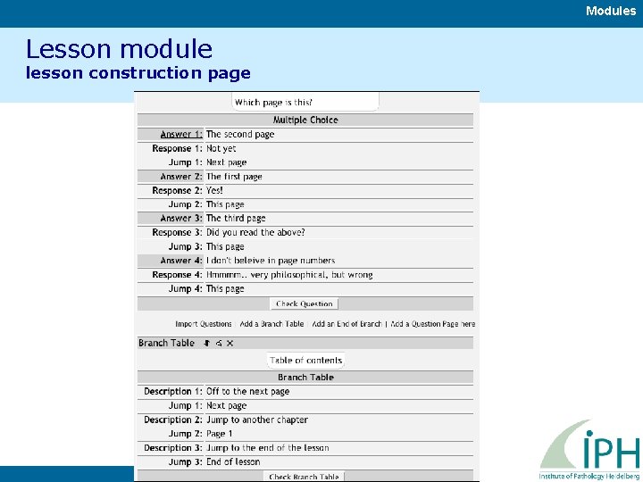 Modules Lesson module lesson construction page 
