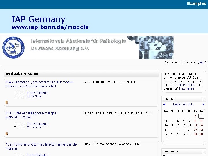 Examples IAP Germany www. iap-bonn. de/moodle 