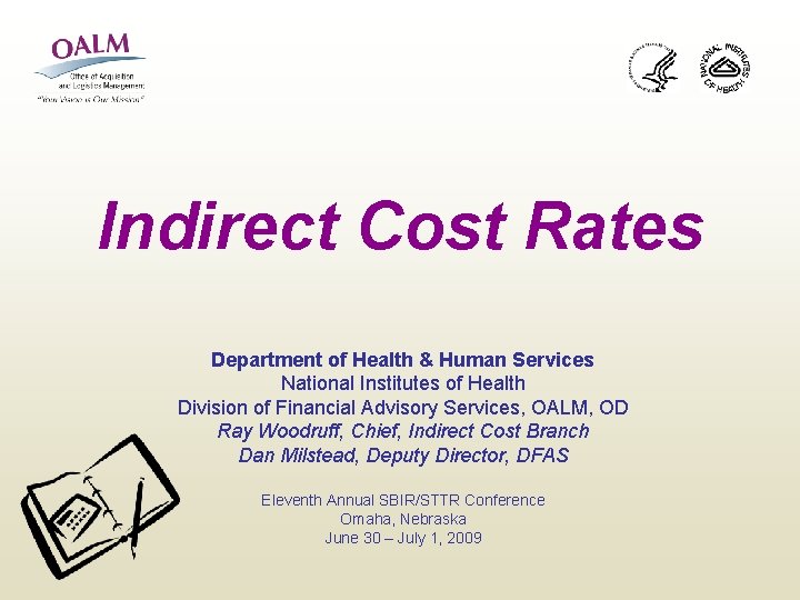 Indirect Cost Rates Department of Health & Human Services National Institutes of Health Division