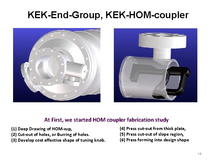 KEK-End-Group, KEK-HOM-coupler At First, we started HOM coupler fabrication study (1) Deep Drawing of