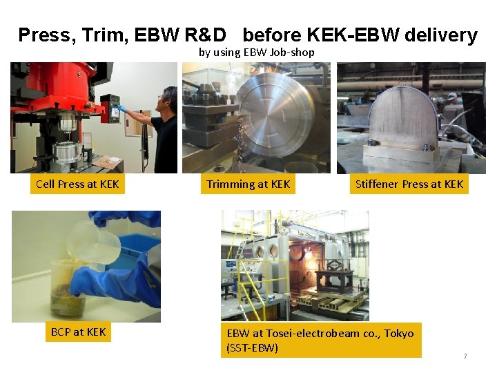 Press, Trim, EBW R&D before KEK-EBW delivery by using EBW Job-shop Cell Press at