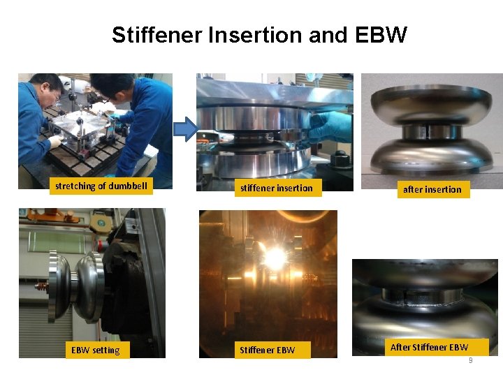 Stiffener Insertion and EBW stretching of dumbbell EBW setting stiffener insertion Stiffener EBW after