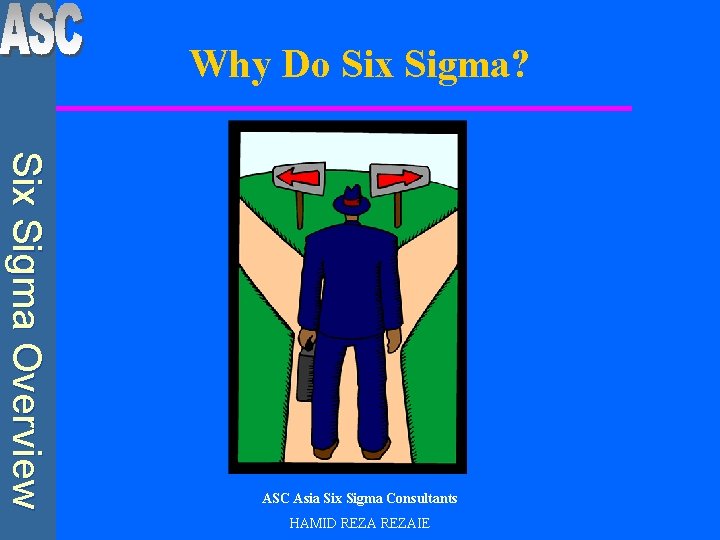 Why Do Six Sigma? Six Sigma Overview ASC Asia Six Sigma Consultants HAMID REZAIE