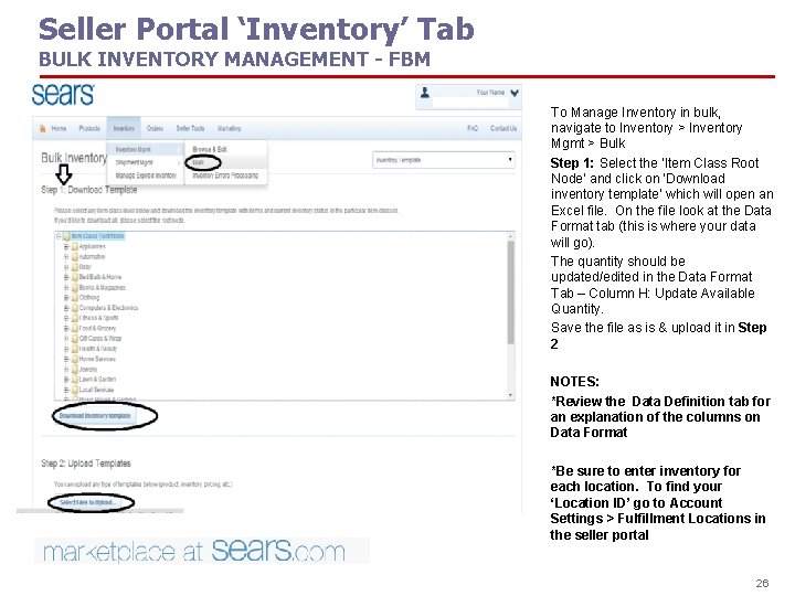 Seller Portal ‘Inventory’ Tab BULK INVENTORY MANAGEMENT - FBM To Manage Inventory in bulk,