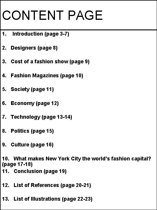 CONTENT PAGE 1. Introduction (page 3 -7) 2. Designers (page 8) 3. Cost of