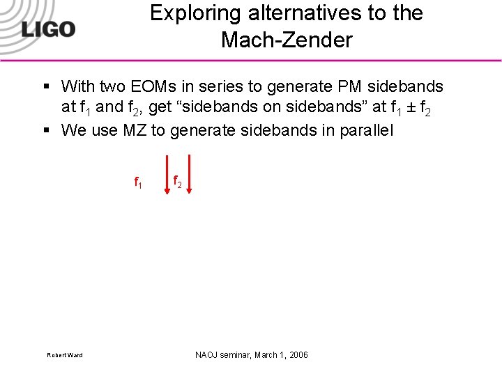 Exploring alternatives to the Mach-Zender § With two EOMs in series to generate PM