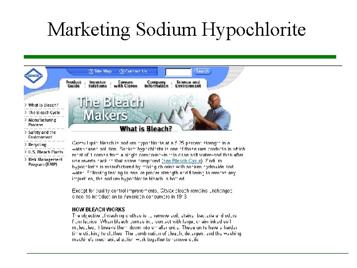 Marketing Sodium Hypochlorite • Pepsi World – http: //www. pepsiworld. com/index 2. html • Marketing Sodium Hypochlorite • Pepsi World – http: //www. pepsiworld. com/index 2. html •