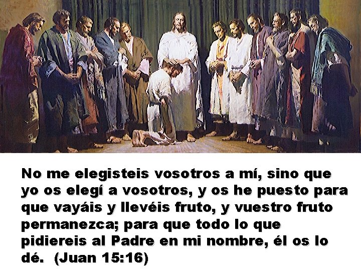 No me elegisteis vosotros a mí, sino que yo os elegí a vosotros, y No me elegisteis vosotros a mí, sino que yo os elegí a vosotros, y