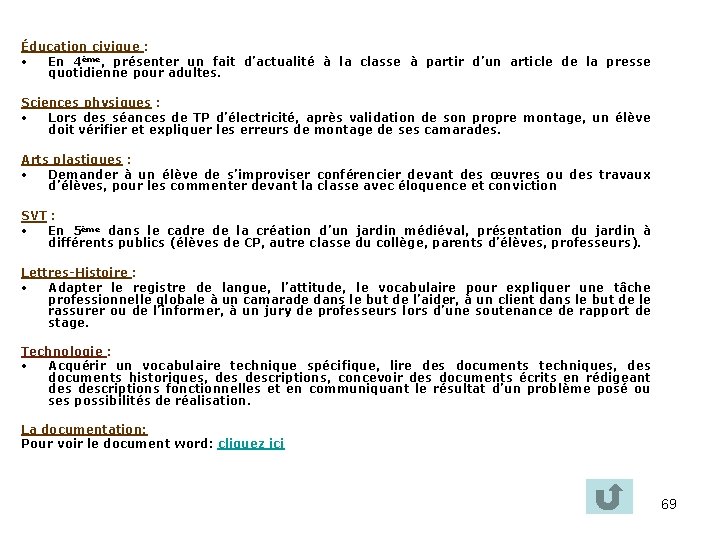 Éducation civique : • En 4ème, présenter un fait d’actualité à la classe à