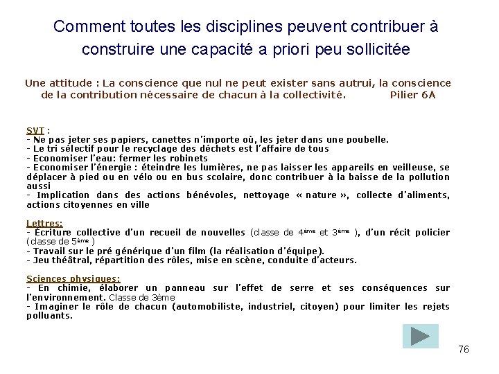 Comment toutes les disciplines peuvent contribuer à construire une capacité a priori peu sollicitée