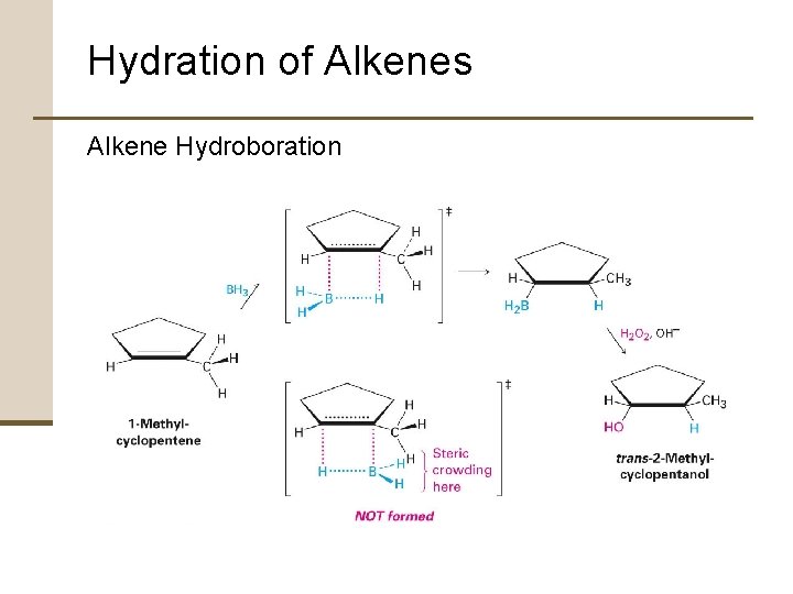 Hydration of Alkenes Alkene Hydroboration 