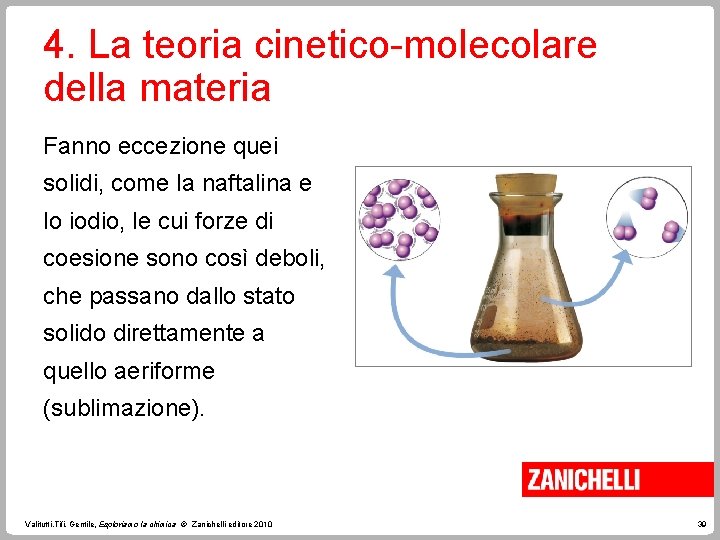 4. La teoria cinetico-molecolare della materia Fanno eccezione quei solidi, come la naftalina e