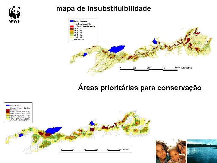 mapa de insubstituibilidade Áreas prioritárias para conservação mapa de insubstituibilidade Áreas prioritárias para conservação