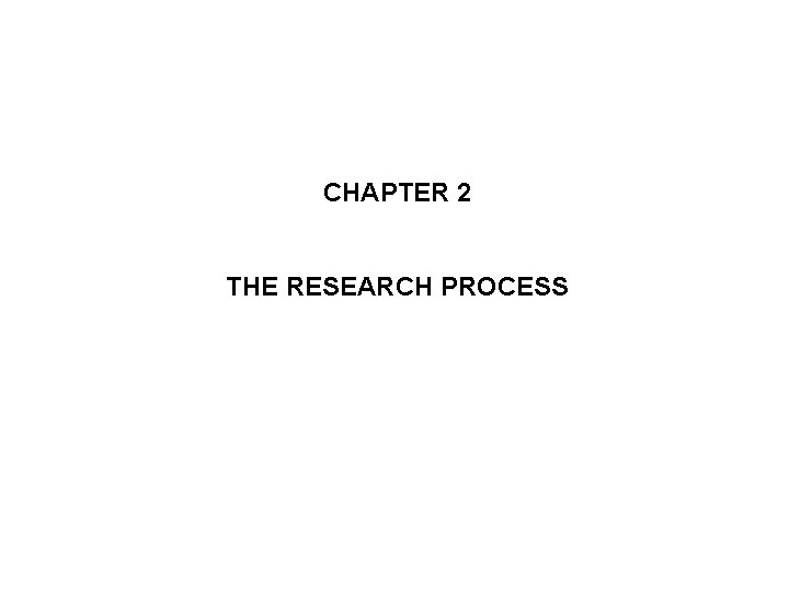 CHAPTER 2 THE RESEARCH PROCESS 