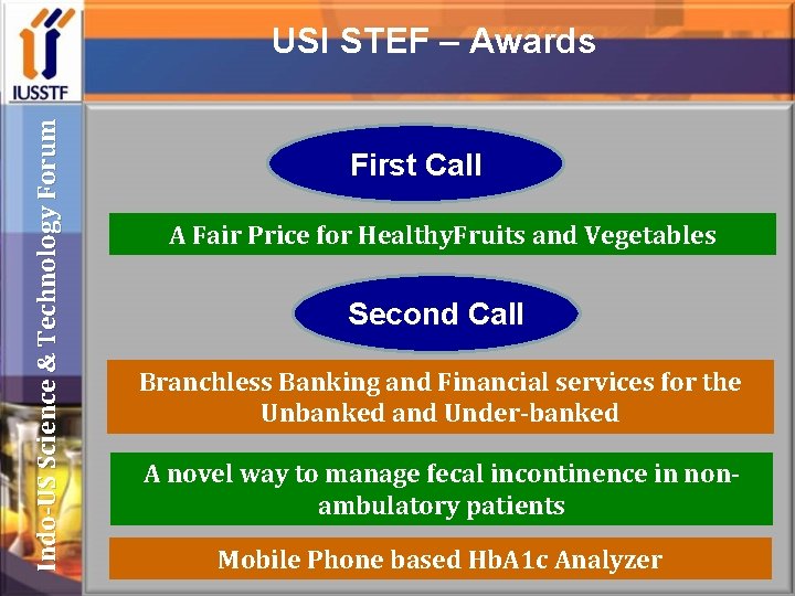 Indo-US Science & Technology Forum USI STEF – Awards First Call A Fair Price