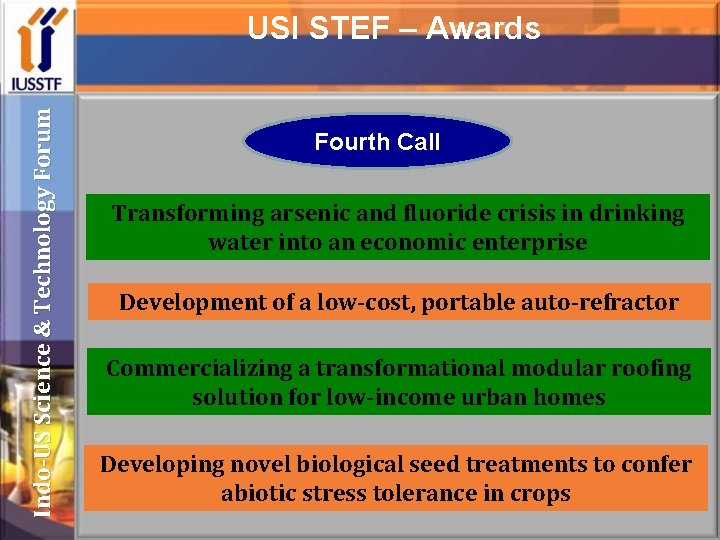 Indo-US Science & Technology Forum USI STEF – Awards Fourth Call Transforming arsenic and