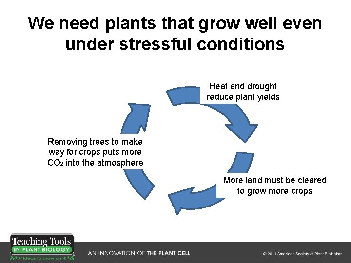 We need plants that grow well even under stressful conditions Heat and drought reduce We need plants that grow well even under stressful conditions Heat and drought reduce