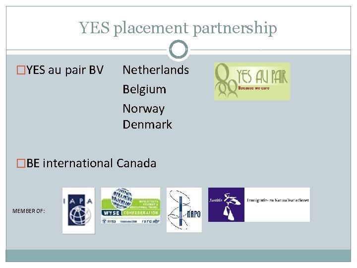 YES placement partnership �YES au pair BV Netherlands Belgium Norway Denmark �BE international Canada YES placement partnership �YES au pair BV Netherlands Belgium Norway Denmark �BE international Canada