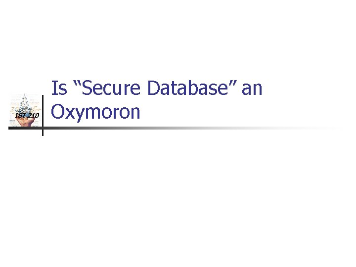 IST 210 Is “Secure Database” an Oxymoron 