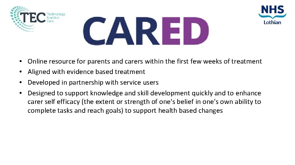  • • Online resource for parents and carers within the first few weeks