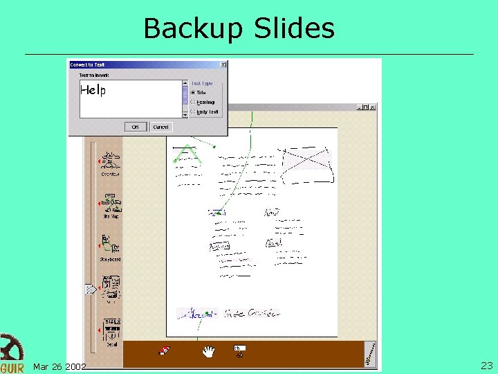 Backup Slides Mar 26 2002 23 