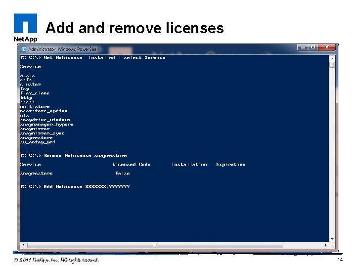 Add and remove licenses 14 