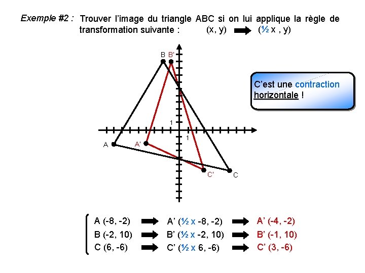 Exemple #2 : Trouver l’image du triangle ABC si on lui applique la règle