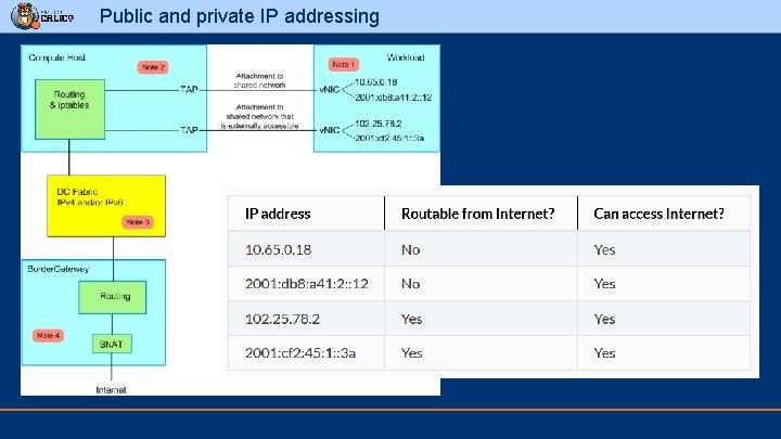 Public and private IP addressing 
