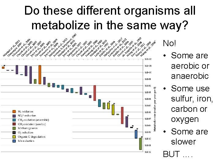 Do these different organisms all metabolize in the same way? No! • Some are