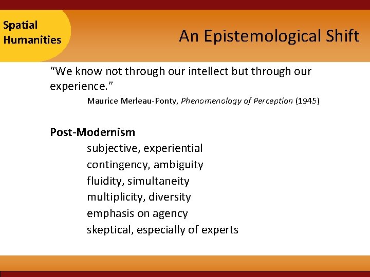 Taipei Spatial 2007 Humanities An Epistemological Shift “We know not through our intellect but Taipei Spatial 2007 Humanities An Epistemological Shift “We know not through our intellect but