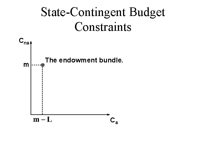 State-Contingent Budget Constraints Cna m The endowment bundle. Ca 