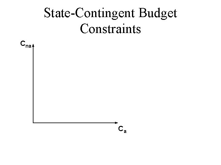 State-Contingent Budget Constraints Cna Ca 