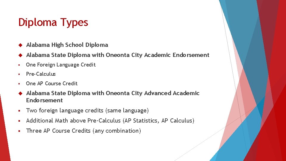 Diploma Types Alabama High School Diploma Alabama State Diploma with Oneonta City Academic Endorsement