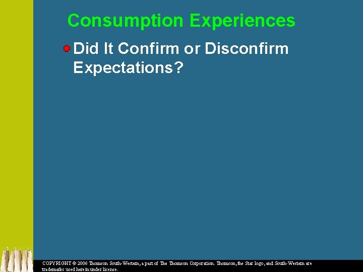 Consumption Experiences Did It Confirm or Disconfirm Expectations? COPYRIGHT © 2006 Thomson South-Western, a