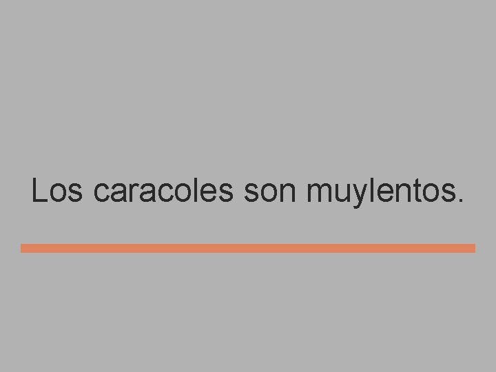 Los caracoles son muylentos. 