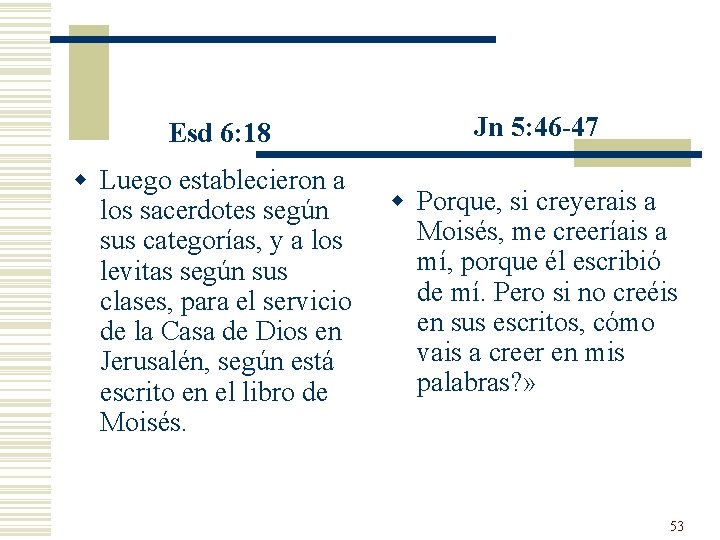 Esd 6: 18 w Luego establecieron a los sacerdotes según sus categorías, y a