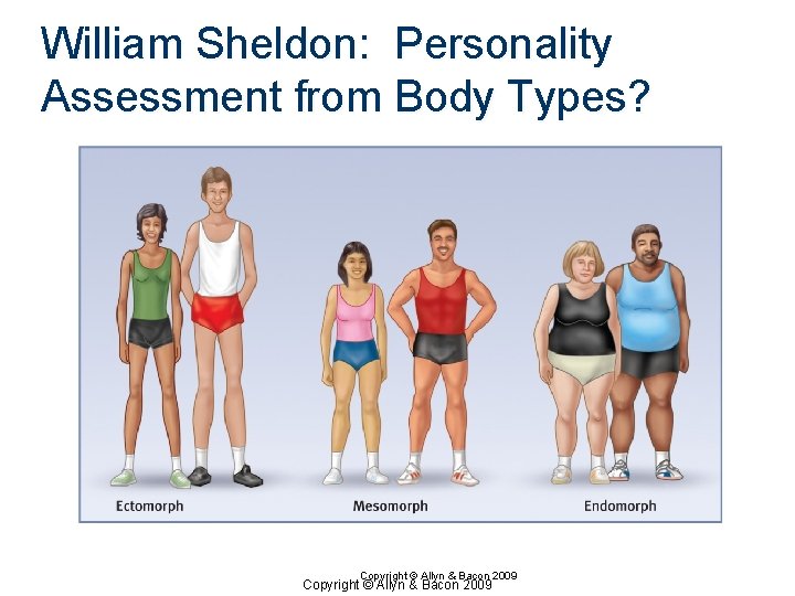 William Sheldon: Personality Assessment from Body Types? Copyright © Allyn & Bacon 2009 