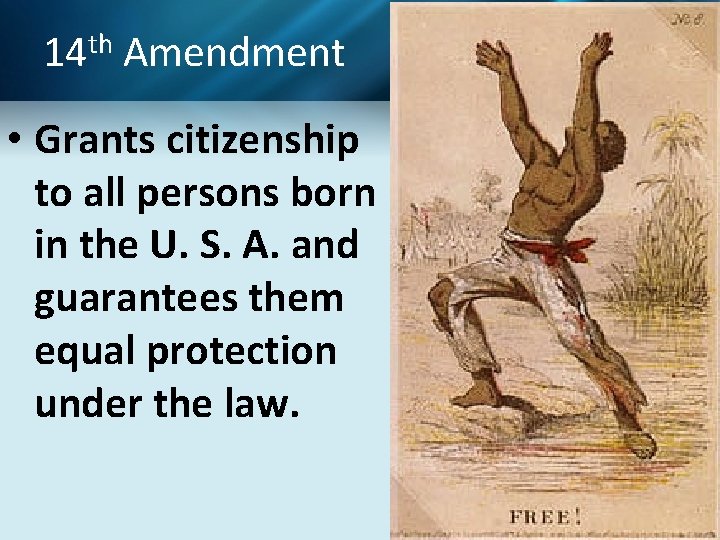 14 th Amendment • Grants citizenship to all persons born in the U. S.