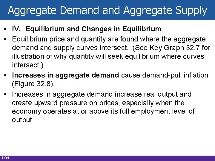 Aggregate Demand Aggregate Supply • IV. Equilibrium and Changes in Equilibrium • Equilibrium price