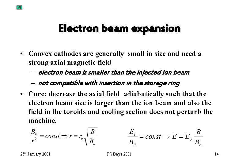 Electron beam expansion • Convex cathodes are generally small in size and need a