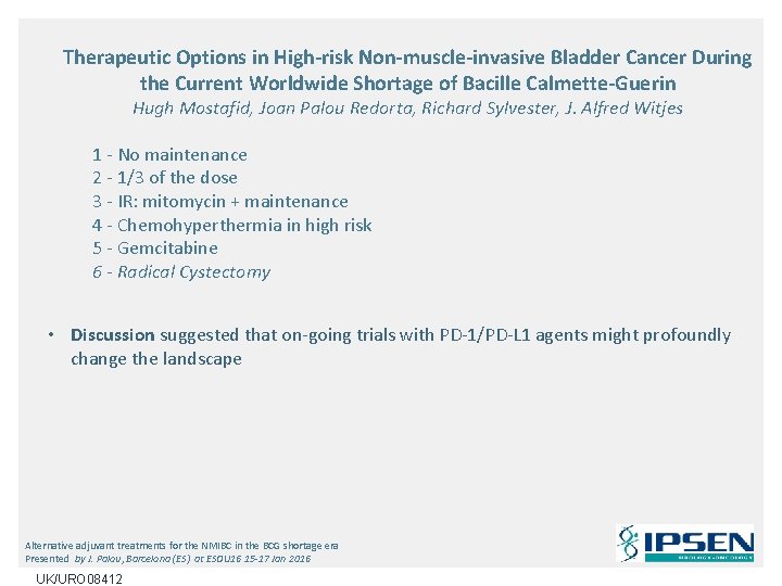 Therapeutic Options in High-risk Non-muscle-invasive Bladder Cancer During the Current Worldwide Shortage of Bacille