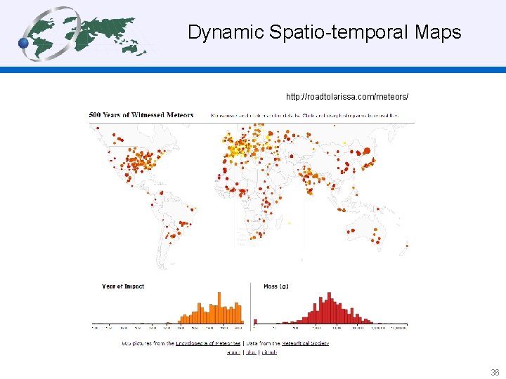  Dynamic Spatio-temporal Maps http: //roadtolarissa. com/meteors/ 36 