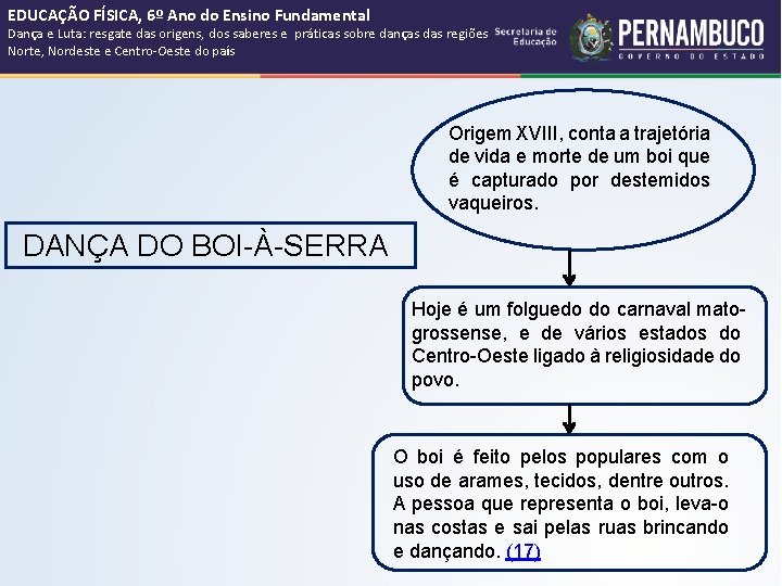 EDUCAÇÃO FÍSICA, 6º Ano do Ensino Fundamental Dança e Luta: resgate das origens, dos