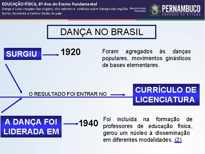 EDUCAÇÃO FÍSICA, 6º Ano do Ensino Fundamental Dança e Luta: resgate das origens, dos