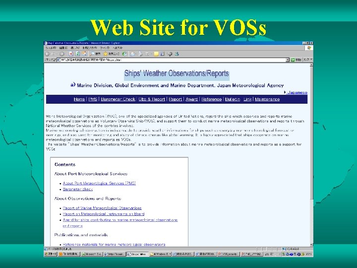 Web Site for VOSs 